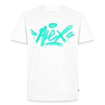 T-shirt Alex Graffiti - T-shirt Premium bio Homme - blanc - Devant - Nico (187cm)