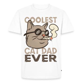 Chat Papa - T-shirt Premium bio Homme - blanc - Devant - Nico (187cm)