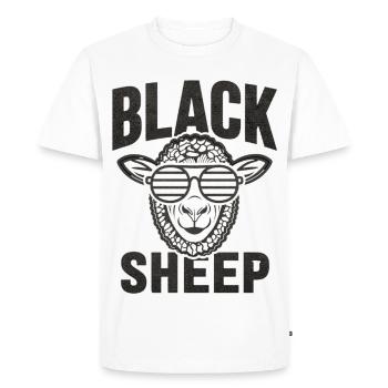 Black Sheep Cool Retro Statement - Men's Premium Organic T-Shirt - white - Front - Nico (187cm)