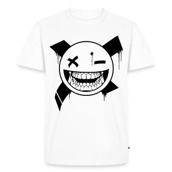 Halloween sourire crâne crâne totenkopf - T-shirt Premium bio Homme - blanc - Devant - Nico (187cm)