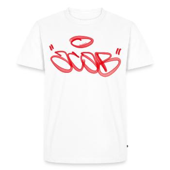 ACAB Graffiti Day in Red - Men's Premium Organic T-Shirt - white - Front - Nico (187cm)