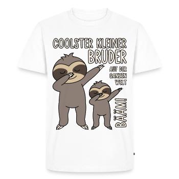 Coolster kleiner Bruder auf der ganzen Welt - Bääm - Männer Premium Bio T-Shirt - Weiß - Vorne - Nico (187cm)