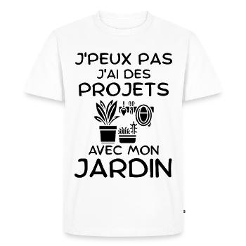 Humour jardinage jardin - T-shirt Premium bio Homme - blanc - Devant - Nico (187cm)