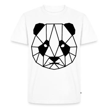 Panda Geometric Line - Men's Premium Organic T-Shirt - white - Front - Nico (187cm)