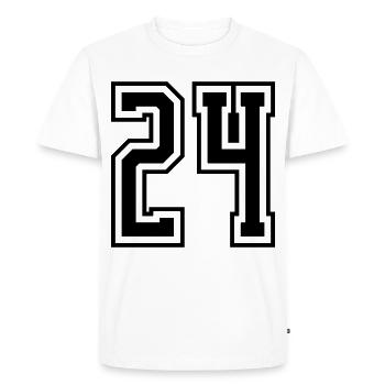 24 Numéro de numéro - T-shirt Premium bio Homme - blanc - Devant - Nico (187cm)