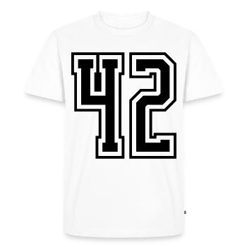 42 Number number - Men's Premium Organic T-Shirt - white - Front - Nico (187cm)