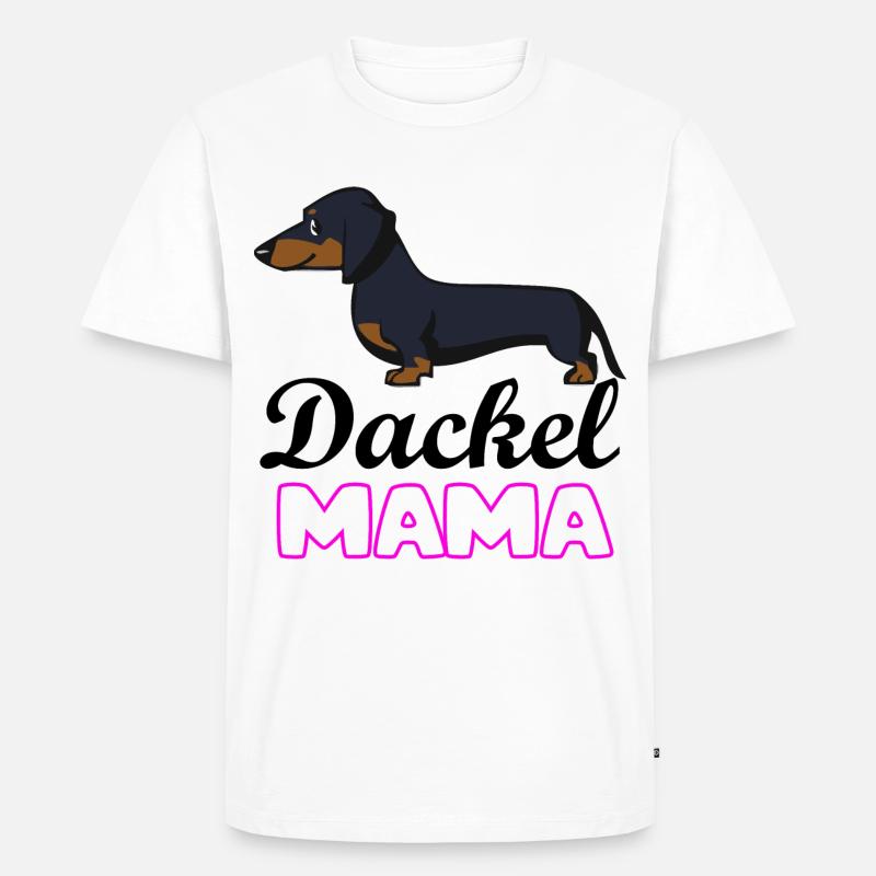 Dackel Mama - Männer Premium Bio T-Shirt - Weiß