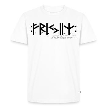 Germe frison "Frijiiz" Tribu, texte & info - T-shirt Premium bio Homme - blanc - Devant - Nico (187cm)