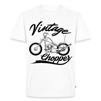 Vintage Chopper black - T-shirt Premium bio Homme - blanc - Devant - Nico (187cm)