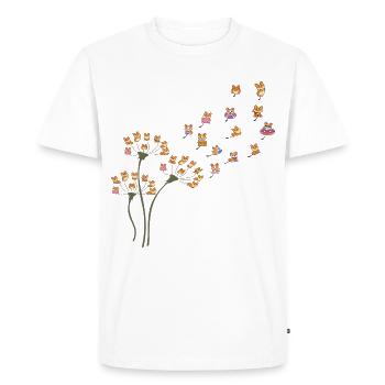 Pissenlit Corgi Fleur Mignon Chien Amoureux - T-shirt Premium bio Homme - blanc - Devant - Nico (187cm)