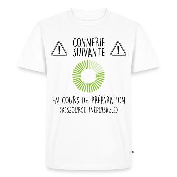Connerie suivante téléchargement - T-shirt Premium bio Homme - blanc - Devant - Nico (187cm)