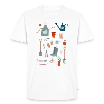 Gardening - Men's Premium Organic T-Shirt - white - Front - Nico (187cm)