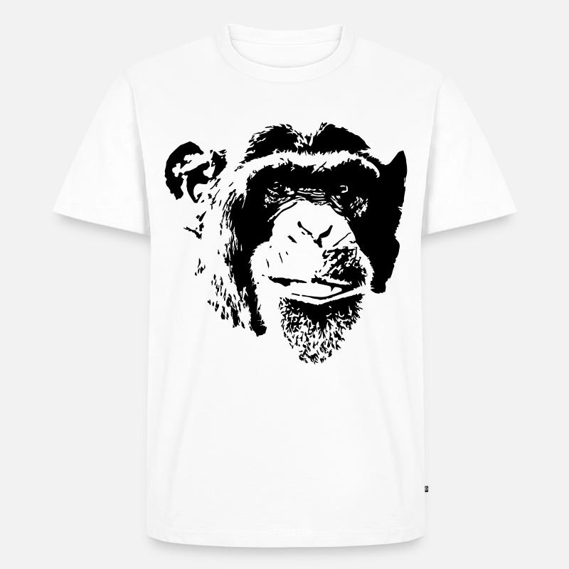 Affe Gesicht - Männer Premium Bio T-Shirt - Weiß