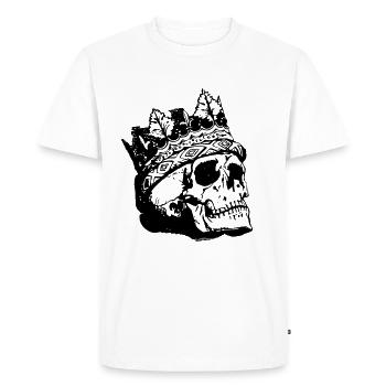 Skull Crown King Skull Skeleton King Majesty - Men's Premium Organic T-Shirt - white - Front - Nico (187cm)