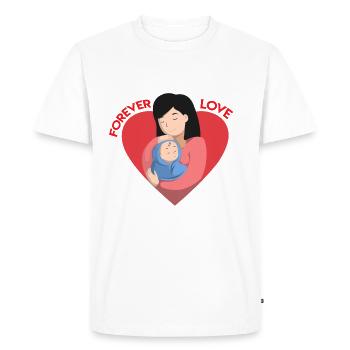 Forever Love Baby Mutter - Männer Premium Bio T-Shirt - Weiß - Vorne - Nico (187cm)