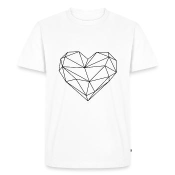 Coeur noir - T-shirt Premium bio Homme - blanc - Devant - Nico (187cm)