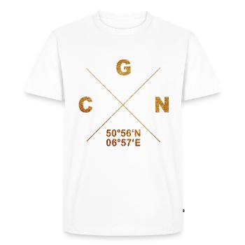 CGN domicile ville coordonnées cadeau cathédrale ville - T-shirt Premium bio Homme - blanc - Devant - Nico (187cm)
