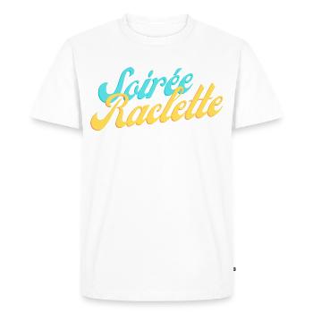 Soirée raclette - T-shirt Premium bio Homme - blanc - Devant - Nico (187cm)