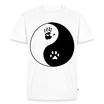 Chien homme empreinte - T-shirt Premium bio Homme - blanc - Devant - Nico (187cm)