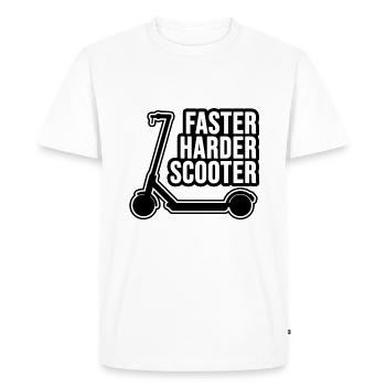 Faster Harder Scooter - Men's Premium Organic T-Shirt - white - Front - Nico (187cm)