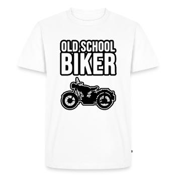 Old School Biker ! - T-shirt Premium bio Homme - blanc - Devant - Nico (187cm)