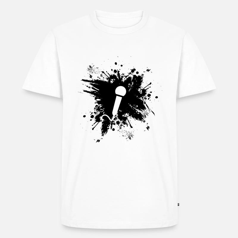 Mikrofon Geschenk - Männer Premium Bio T-Shirt - Weiß