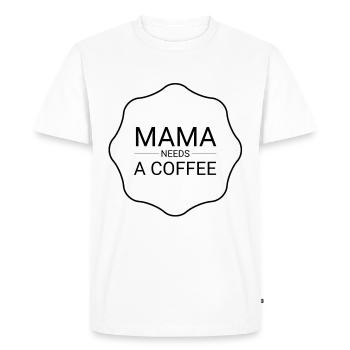 Maman a besoin d’un café Maman Vie Maman - T-shirt Premium bio Homme - blanc - Devant - Nico (187cm)
