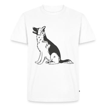 Berger allemand - T-shirt Premium bio Homme - blanc - Devant - Nico (187cm)