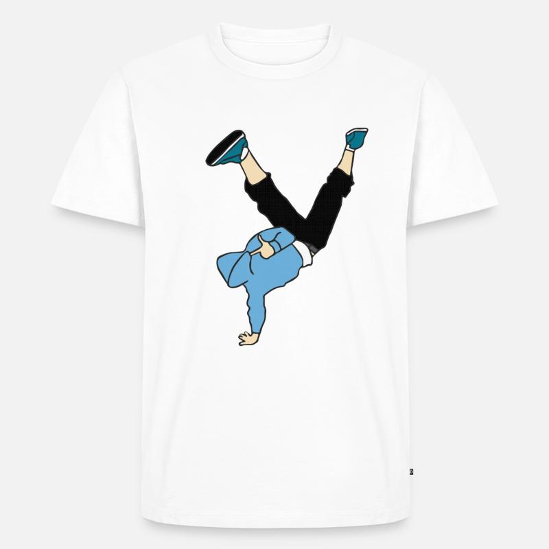Breakdance-Tänzer - Männer Premium Bio T-Shirt - Weiß