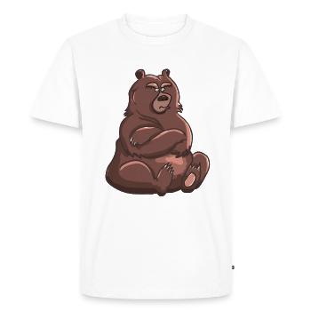 Doba the grumpy bear - Men's Premium Organic T-Shirt - white - Front - Nico (187cm)