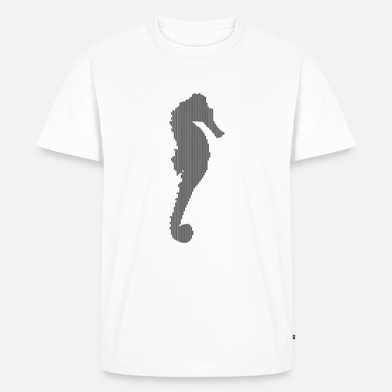 Seepferdchen Meerestiere - Männer Premium Bio T-Shirt - Weiß