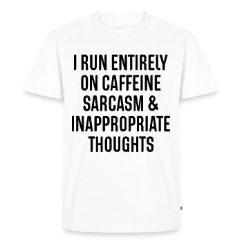 Café caféine sarcasme caféine disant proverbes - T-shirt Premium bio Homme - blanc - Devant - Nico (187cm)