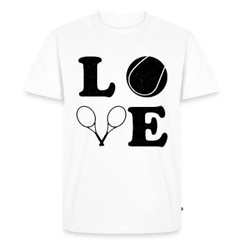 Tennis Joueur de tennis Court de tennis Amour - T-shirt Premium bio Homme - blanc - Devant - Nico (187cm)