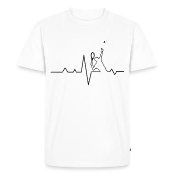 Tennis joueur de tennis court de tennis - T-shirt Premium bio Homme - blanc - Devant - Nico (187cm)