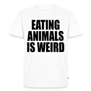 Végétalienne vegan vegan - T-shirt Premium bio Homme - blanc - Devant - Nico (187cm)