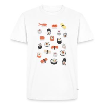 Sushi roll maki nigiri Japanese food art - Men's Premium Organic T-Shirt - white - Front - Nico (187cm)
