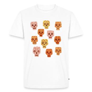 Dia de los Muertos Skull - Men's Premium Organic T-Shirt - white - Front - Nico (187cm)