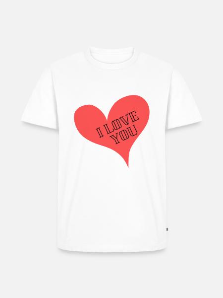 i love you - Männer Premium Bio T-Shirt - Weiß