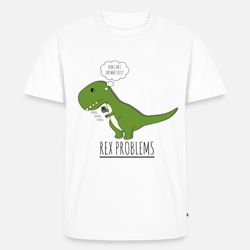 T-Rex Dinosaur Mięsożerny Telefon Prezent - Ekologiczna koszulka męska Premium - biały