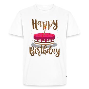 Gâteau d'anniversaire Félicitations - T-shirt Premium bio Homme - blanc - Devant - Nico (187cm)
