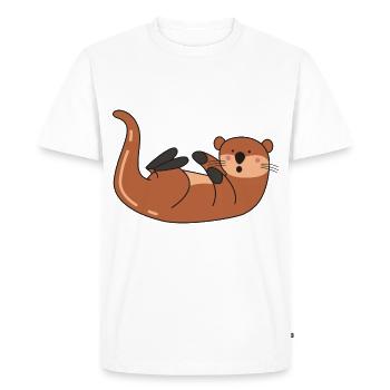 loutre - T-shirt Premium bio Homme - blanc - Devant - Nico (187cm)
