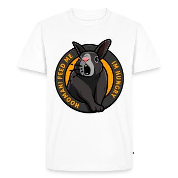 Hungry rabbit needs food feed me Funny - Men's Premium Organic T-Shirt - white - Front - Nico (187cm)