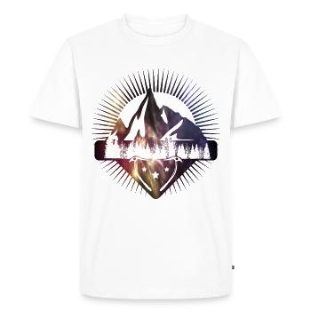 Emblem Alps Mountains Forest - Men's Premium Organic T-Shirt - white - Front - Nico (187cm)