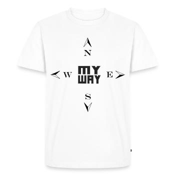 Compass my way black - Men's Premium Organic T-Shirt - white - Front - Nico (187cm)