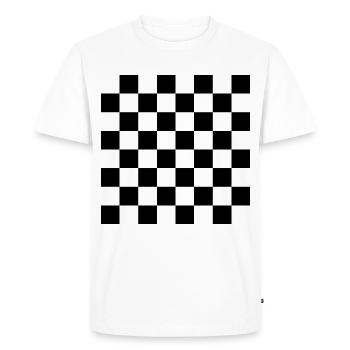 échiquier - T-shirt Premium bio Homme - blanc - Devant - Nico (187cm)
