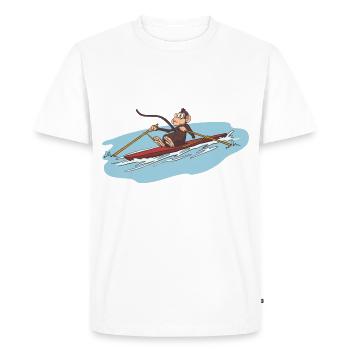 Une idée cadeau rameur singe - T-shirt Premium bio Homme - blanc - Devant - Nico (187cm)
