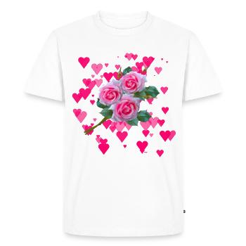 Bouquet de fleurs - T-shirt Premium bio Homme - blanc - Devant - Nico (187cm)
