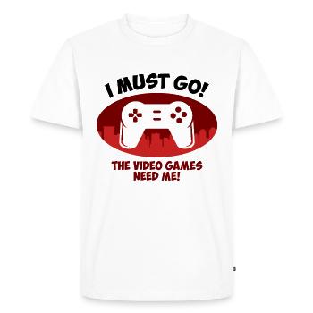 Gaming Gaming Gaming Gaming Gaming Gaming - T-shirt Premium bio Homme - blanc - Devant - Nico (187cm)