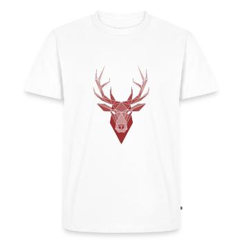 Deer polygon origami - Men's Premium Organic T-Shirt - white - Front - Nico (187cm)