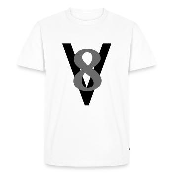 Moteur V8 - T-shirt Premium bio Homme - blanc - Devant - Nico (187cm)